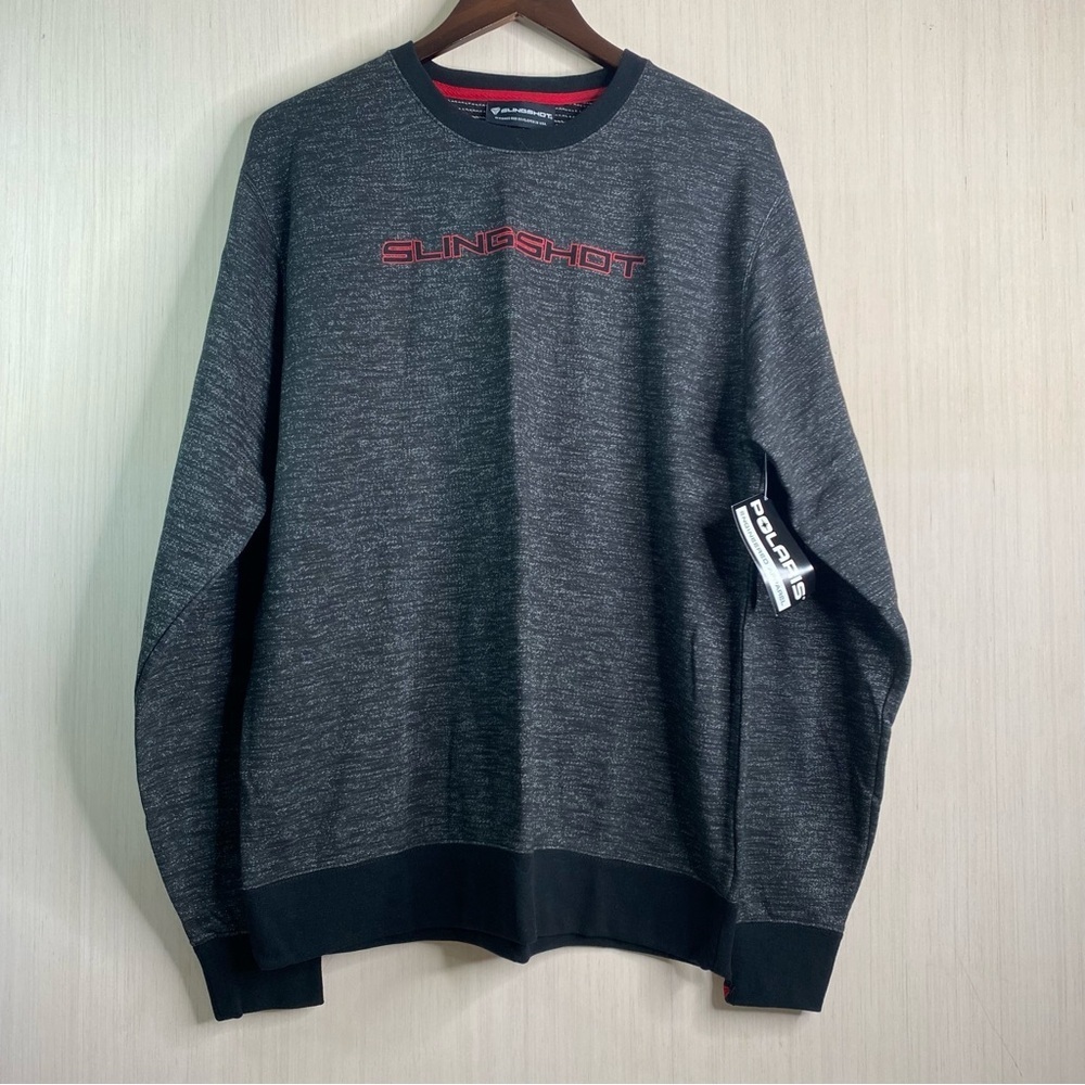 NWT Polaris Slingshot Men's Crewneck Pullover Sweatshirt Grey/Black Large